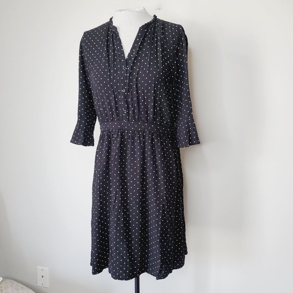 OLD NAVY Black Cottagecore Polka Dot Classic Summer Dress - Picture 4 of 12